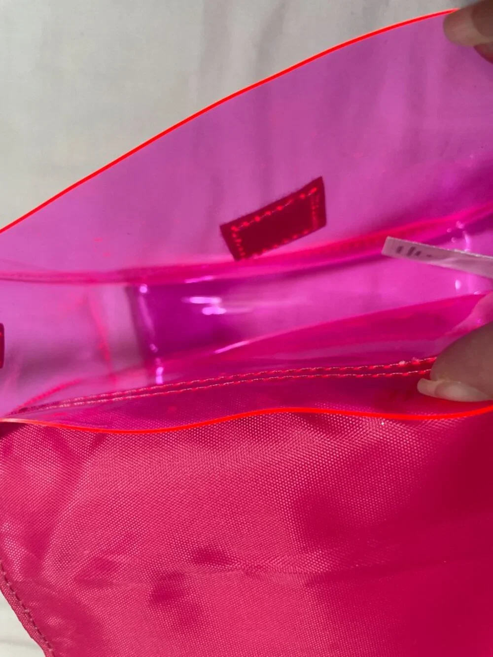Girls Neon Pink Clear Jelly Crossbody Purse Glitter Star Flap Kids Shoulder Bag